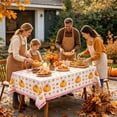 thumbnail image 4 of Elainilye Pumpkin Party Tablecloth Fall Bow-Ties Theme, Thanksgiving Decorative Table Cover for Holiday Dinner, Family Gathering., 4 of 6