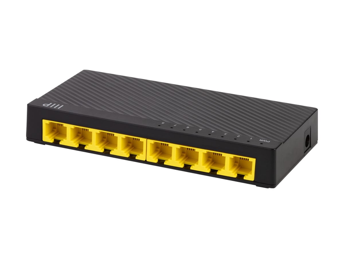 Monoprice 8-Port 10/100/1000Mbps Gigabit Ethernet Unmanaged Desktop Switch, RJ45, IEEE 802.3ab, Cat5e, Plug and Play, Fanless Design, for Gaming and Streaming