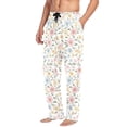 thumbnail image 2 of FORMRS Mens Pajama Pants with Pockets Cotton Sleepwear Lounge Bottoms Sizes S-2XL, Pastel Floral Pattern, 2 of 7