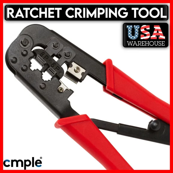 Ratchet Crimping Tool Rj11/Rj12/Rj45 Plugs Ethernet Phone Fax Connector Crimper
