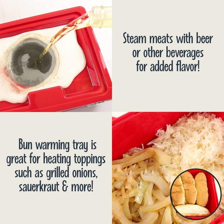 Nostalgia Retro Hot Dog Steamer, 600W, Large Capacity, Bun Warming