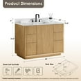 thumbnail image 6 of Altair-14 48" Single Bathroom Vanity in Washed Light Brown with Grain White, 6 of 16