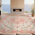 thumbnail image 2 of Design&I 6'x9' Ultra Soft Area Rug, Pink Boho Vintage Farmhouse Distressed Trellis Border Scroll None Fluffy Washable Non Shedding for Guest Room Bedroom Living Room, 2 of 7