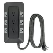 GE Adapt 9-Outlet Surge Protector Power Strip, 8ft Braided Cord, Black