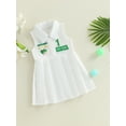 thumbnail image 5 of BemeyourBBs Baby Girl Golf Dress Sleeveless Lapel Collar Embroidery Pleated Dress, 5 of 9