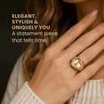 thumbnail image 2 of Jessica Simpson Women's Gold Adjustable Ring Watch – Crystal Heart Shaped Bezel, Quartz Analog Mini Dial, Stretch Band Fashion Jewelry Accessory, 2 of 6