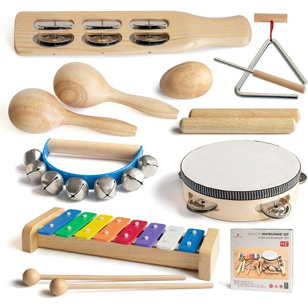 HHHC Musical Instrument Set for Toddler Baby Kid Wooden Percussion