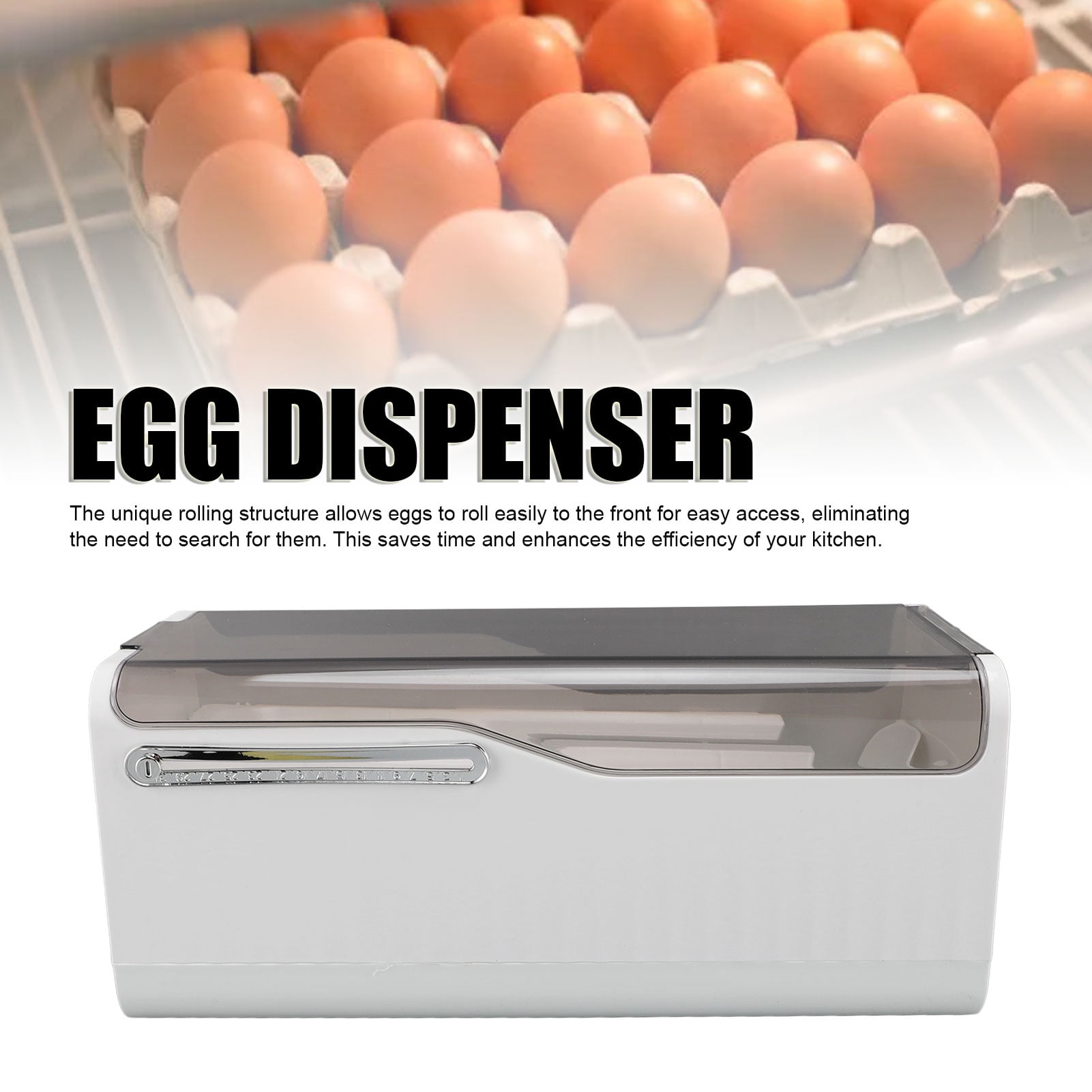 Egg Storage Container, Easy To Clean Saving Space Large Capacity Safe Egg Dispenser  For Refrigerator Side Door