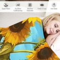 Creowell Fall Decor Sunflower Flannel Throw Blanket for Sofa Couch