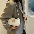 thumbnail image 3 of Shoulder Bags, Leather Handbags, Waterproof Rhomboid Pattern Beautiful Decoration Handbag with Magnetism Snap Closure to match with different types of clothes, Brown, 8.1 x 2.2 x 5.1In, 3 of 7