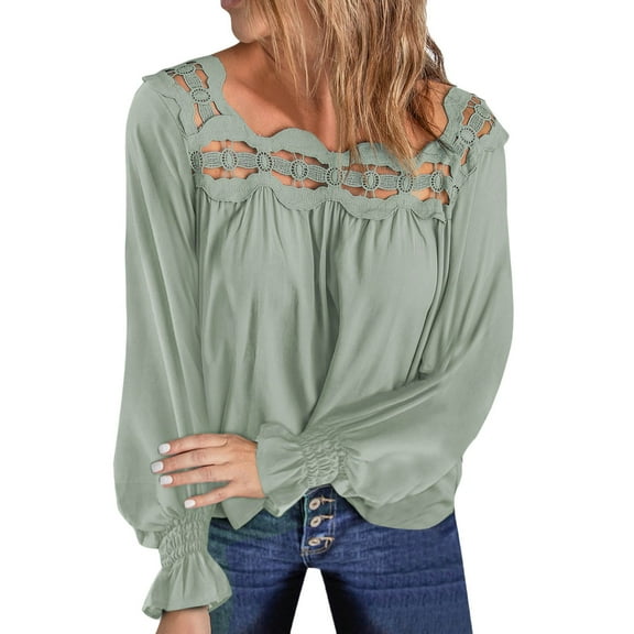 Vedolay Womens Casual Tops Long Tunic Tops for Leggings Casual Flowy Blouse Sweatshirts Green,M