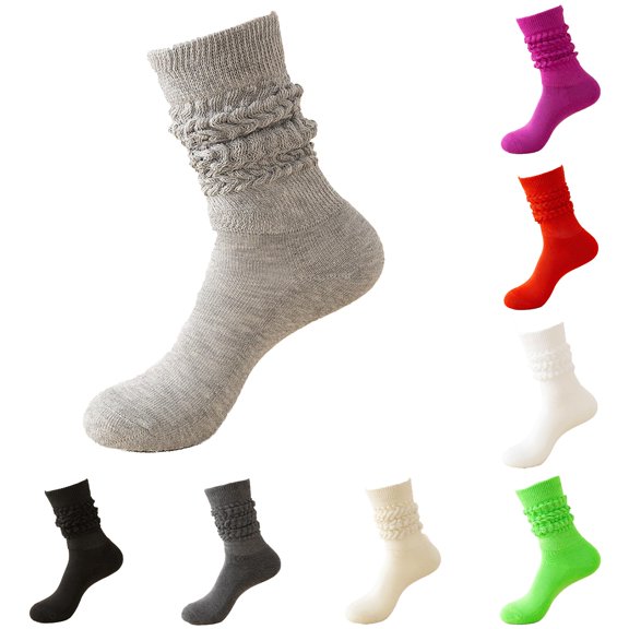 Daznico Womens Thick Needle Cable Knit Slouch Mid Calf Crew Socks Soft Thick Thermal Elastic Stretch Versatile College Style Stockings for Autumn Winter Daily Casual Wear
