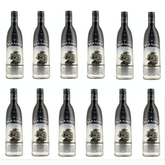 Pack de 12 Ron Baraima Black Añejo Cristalino 7 Años 750 ml Baraima Black Añejo Cristalino 7 Años