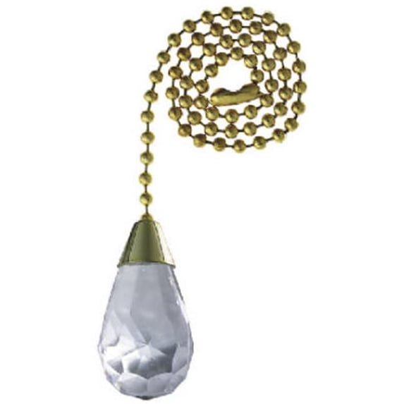 77088 12 in. Brass & Clear Acrylic Pull Chain