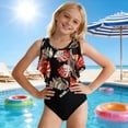 thumbnail image 2 of Girls Swimsuit Two Piece Set for Girls Tiered Ruffle Swimwear Summer Beach Pool Wear, 2 of 4