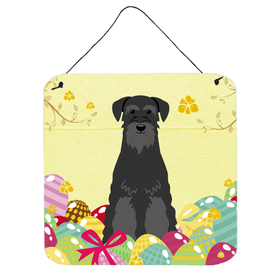 Carolines Treasures BB6032DS66 Easter Eggs Standard Schnauzer Black Wall or Door Hanging Prints