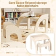 thumbnail image 3 of OLAKIDS Kids Table and Chair Set, Wooden Activity Table for Toddlers Arts Crafts Drawing Reading Playing Building Block Drawing, Children Natural Furniture Set for Playroom Nursery (White), 3 of 9