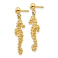 thumbnail image 2 of Primal Gold 14K Yellow Gold Large Seahorse Dangle Post Earrings, 2 of 4