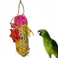 thumbnail image 1 of Flmtop Parrot Bird Bites Climb Pull Toy Hanging Brushed Paper Strip Rope Pet Cage Decor Random Color, 1 of 6