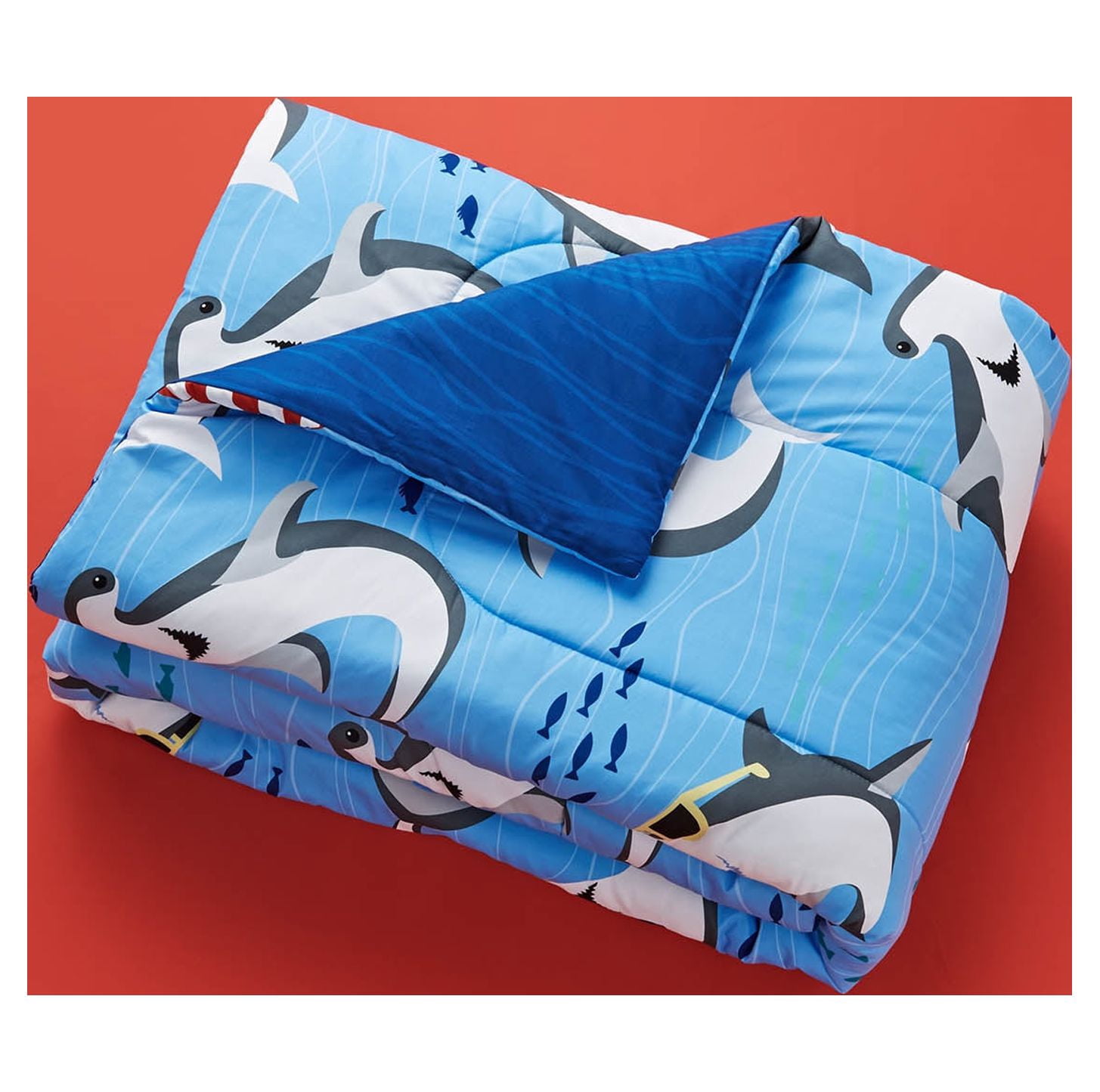 Your Zone Blue Sharks 5 Piece Bed-in-a-Bag Kids Bedding Set Twin