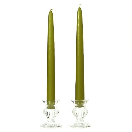 - 1 Pair Taper Candles Unscented 10 Inch Sage Tapers .88 in. diameter x 10 in. tall