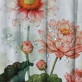 thumbnail image 5 of Shiartex  Yoga Shower Curtain, Pastel Colored Blooming Lotus Flower Romantic Fresh Garden Plant Spa Theme, Cloth Fabric Bathroom Decor Set with Hooks, Peach Green and White, 5 of 7