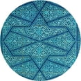 thumbnail image 1 of Ahgly Company Indoor Round Patterned Blueberry Blue Area Rugs, 7' Round, 1 of 6