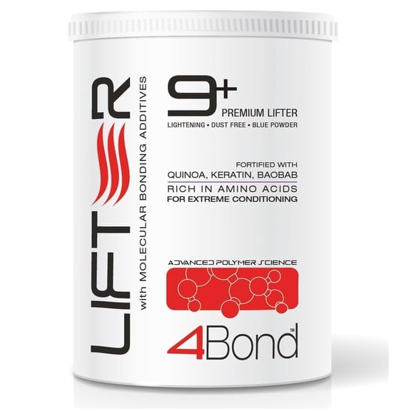 4BOND Premium Hair Bleach Powder Lightener | Blue Based Lightener | Up To 9 Levels Of Lift | Infused with Amino Acids, and Quinoa, Keratin and Baobab Proteins For Repairative Conditioning 16 Fl Oz