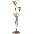 thumbnail image 3 of Franklin Iron Works Intertwined Lilies Rustic Farmhouse 68 1/4" Tall Floor Lamp Smart Socket Bronze Gold 3-Light Amber Glass for Living Room, 3 of 11