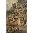 thumbnail image 2 of Hubert Sattler 13x18 Black Ornate Wood Framed Double Matted Museum Art Print Titled - View of the Rock Church and Castle Ruins in Idar-Oberstein, 2 of 5