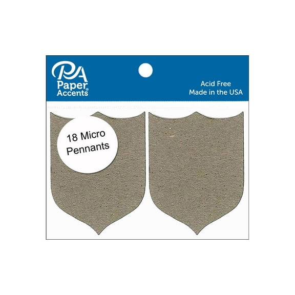 Chip Pennant Shield1.25x1.625 Micro 18pc Natural