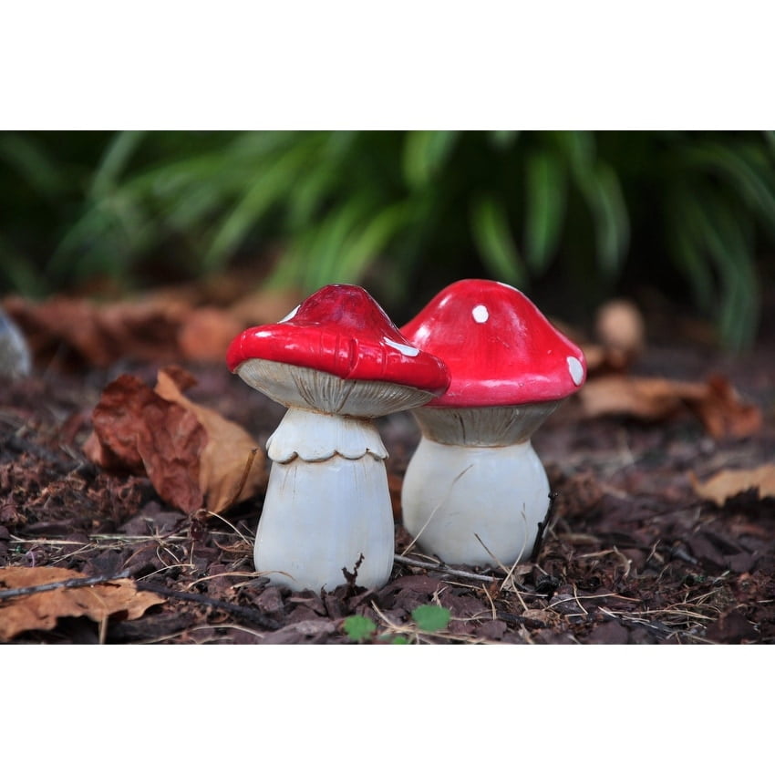 G & F Fairy Garden Miniature Garden Metal Mushroom, 10043 Colorful & Fun, 2 Pieces, 3.5' High,