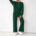 thumbnail image 6 of Women 2 Piece Outfits Fall Sweatsuits Crewneck Sweatshirt Wide Leg Sweatpants Lounge Sets Tracksuit, 6 of 7