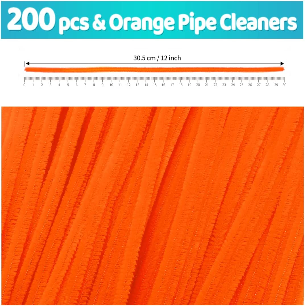 200psc in 15 Glitter Colors, Pipe Cleaners,Glitter Pipe Cleaners