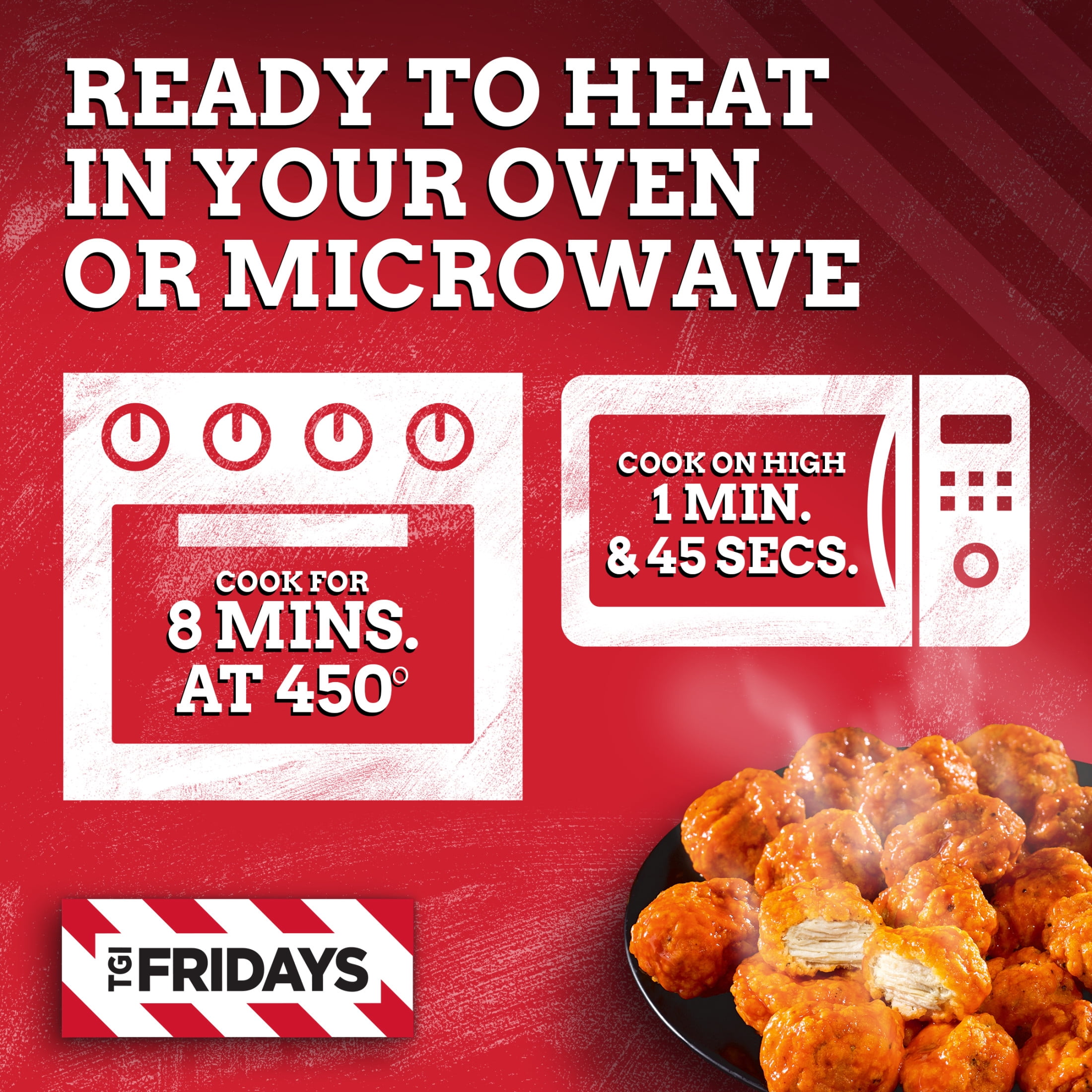 TGI Fridays Frozen Appetizers Buffalo Style Boneless Chicken Bites, 15 oz. Box