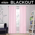 thumbnail image 3 of Eclipse Kids Microfiber Blackout Rod Pocket Curtains, Solid Thermaback Curtains (1 Panel), 42 In wide x 63 In long, Pink, 3 of 7
