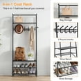 thumbnail image 3 of AOILE 4-in-1 Entryway Hall Tree with Coat Rack, Shoe Bench & Hooks, Industrial Metal Frame Organizer, 3 of 9