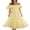Yellow, variant on Women 2023 Off Shoulder Summer Midi Dress Puffy Short Sleeve Square Neck Smocked Gingham Tulle Tiered Ruffle Dresses