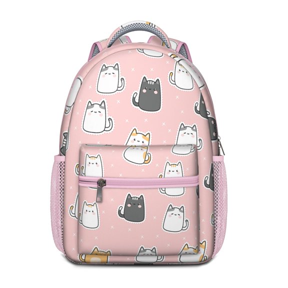 Cute Cat Lover Gift Backpack – Funny Pet and Adorable Paw Print Schoolbag with Animal Pattern for