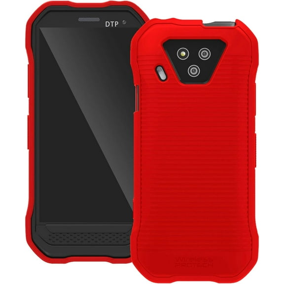 Wireless PROTECH Case Compatible with Kyocera DuraForce Ultra 5G Phone Model E7110 (Verizon), Durable Slim Flexible Cover Case with Drop Protection (Red)