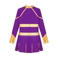 thumbnail image 4 of HULIJA Kids Girls Shiny Rhinestone Cheer Leader Uniform Outfit Sleeveless Zipper Back Cheerleading Purple 12, 4 of 5