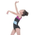 thumbnail image 5 of Hjtefg Girls Color Block Gymnastics Leotard, Long Sleeve Ballet Dancewear, Performance Outfit with Contrast Panels for Kids,Color: 6-Black Size: 7-8 Years, 5 of 9