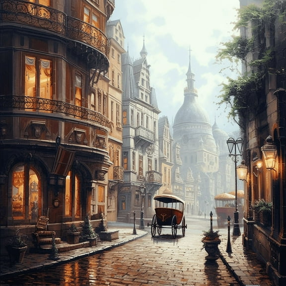 Paint by Number DIY Paint by Numbers Kit for Kids & Adults Beginner DIY Acrylic Painting Kits, 16x20 inch （Streets）