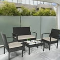 thumbnail image 4 of Gymax 8PCS Woven Rattan Table Chair Set Gargen Sofa Unit w/ Cushioned Seat Patio Furniture, 4 of 10