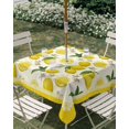 thumbnail image 3 of Square Outdoor Tablecloth with Umbrella Hole Yellow Summer Lemon Outside Table Cloth Waterproof Patio Table Cover Summer Botanical Watercolor Zipper Tablecloths for Picnic Party Camping 60x60 Inch, 3 of 8
