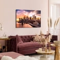 thumbnail image 5 of HFDF New York Wall Art USA City Wall Decor Sunset NYC Skyline Photography Prints Downtown Cityscape Skyscraper Pictures Canvas Brooklyn Bridge Panoramic Artwork for Decorations 20x16inch Framed, 5 of 6