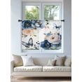 thumbnail image 4 of Sheer Curtains 54 Inch Length, Vintage Blue Floral Semi Sheer Curtains Light Filtering Window Treatment, Farmhouse Watercolor Flower Butterflies Privacy Voile Drapes for Living Room 52x54 Inch, 4 of 7