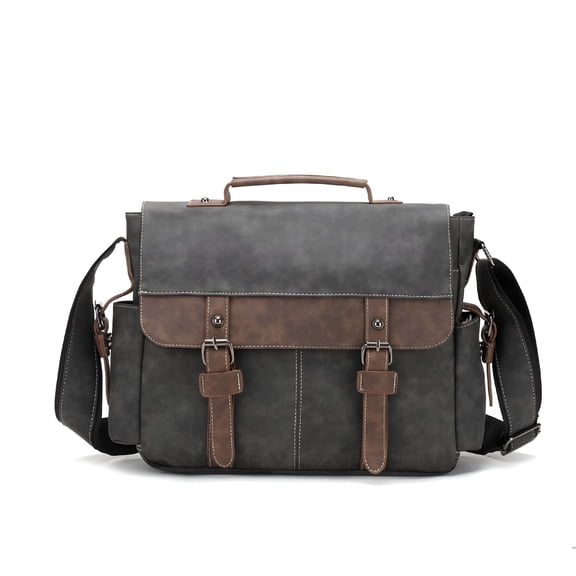 GASTROPOD Men's Vintage Designer Briefcase PU Leather Tote Business Office Messenger Bag Casual Solid Computer Laptop Handbag