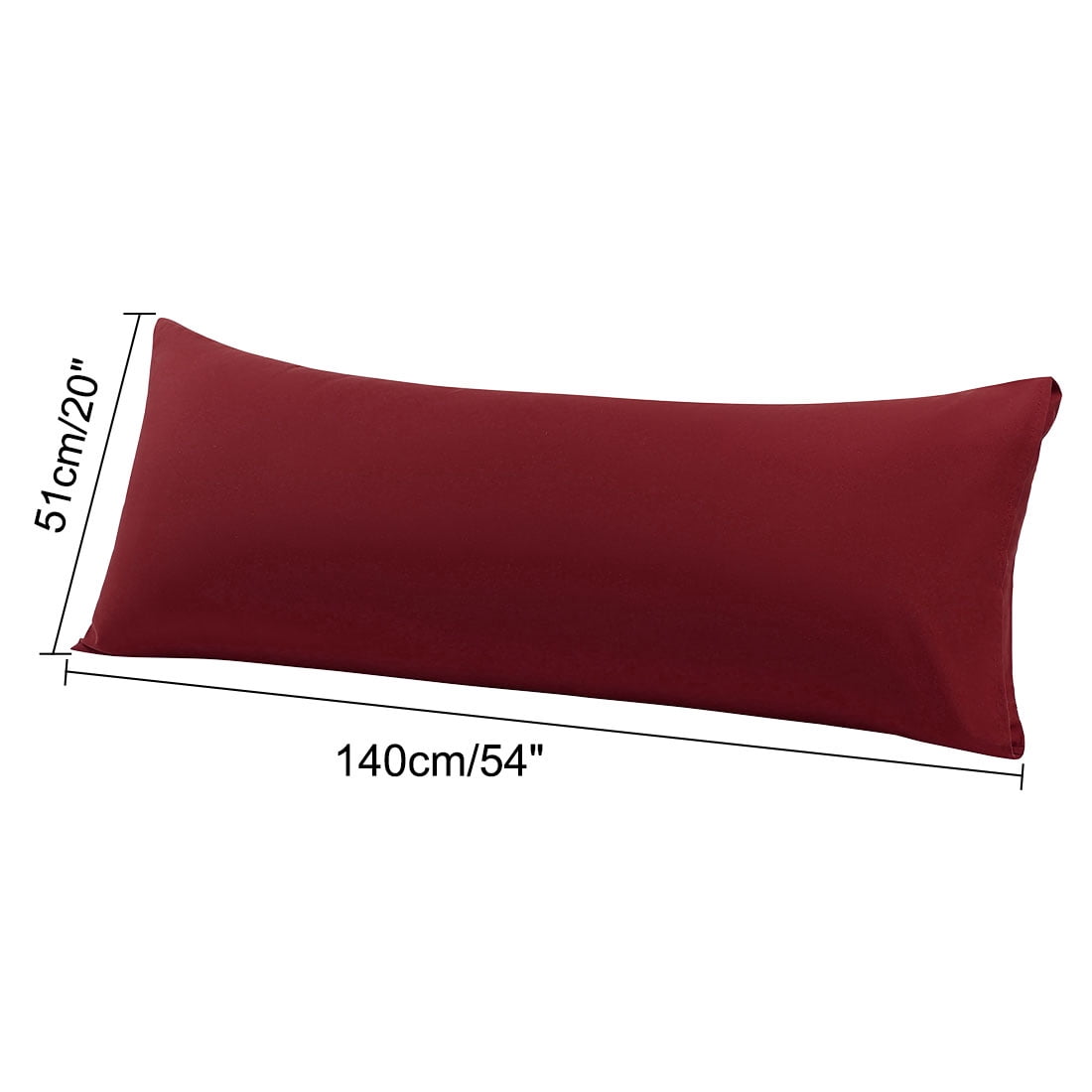 Unique Bargains 2-Piece Microfiber Body Pillow Covers, 20" x 54", Burgundy