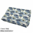 thumbnail image 5 of Floral Floor Pillow Lounger Cover, Ombre Flowers Romantic Perennial Bouquet Florets Digital Watercolor Effect Art Image, Nap Mat Printed Fabric Case for 5 Pillows, 88" x 27", Grey Navy, by Ambesonne, 5 of 5